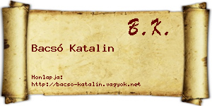 Bacsó Katalin névjegykártya