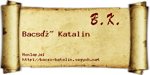 Bacsó Katalin névjegykártya